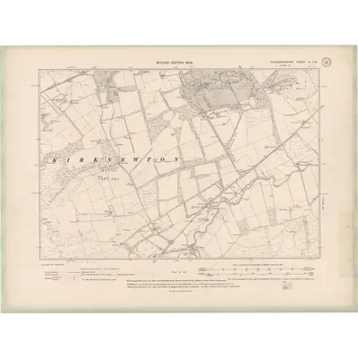 1905 Map of Edinburghshire Sheet VI.SW, 1908 Print