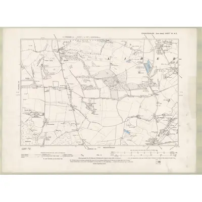 1893 Map of Edinburghshire Sheet VII.NE, 1895 Print