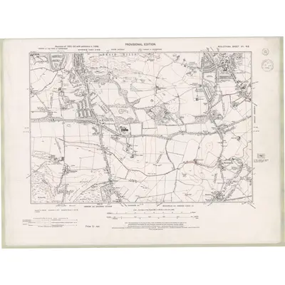 1938 Map of Edinburghshire Sheet VII.NE, 1944 Print