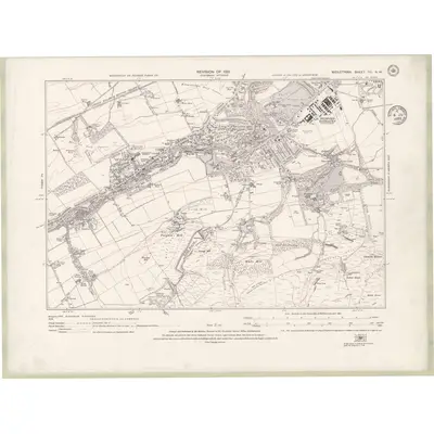 1932 Map of Edinburghshire Sheet VII.NW, 1935 Print