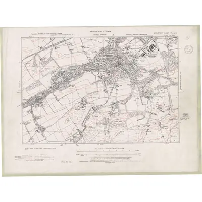 1938 Map of Edinburghshire Sheet VII.NW, 1944 Print