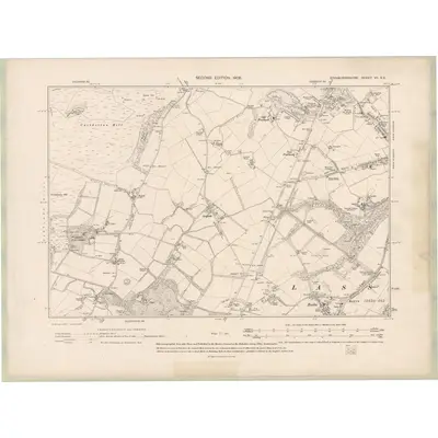 1905 Map of Edinburghshire Sheet VII.SE, 1908 Print