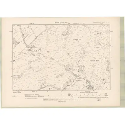 1905 Map of Edinburghshire Sheet VII.SW, 1908 Print