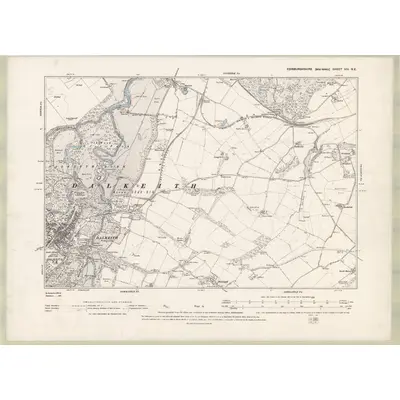 1893 Map of Edinburghshire Sheet VIII.NE, 1895 Print
