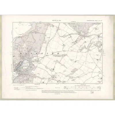 1913 Map of Edinburghshire Sheet VIII.NE, 1915 Print