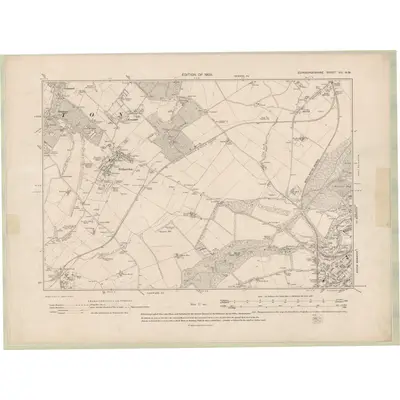 1905 Map of Edinburghshire Sheet VIII.NW, 1909 Print