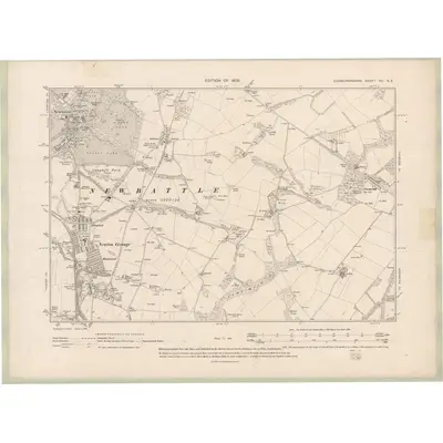 1906 Map of Edinburghshire Sheet VIII.SE, 1908 Print