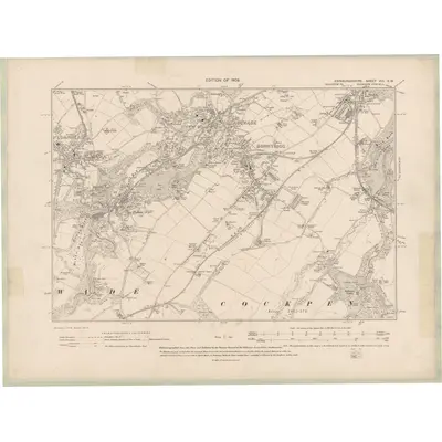 1905 Map of Edinburghshire Sheet VIII.SW, 1909 Print
