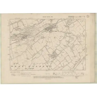 1905 Map of Edinburghshire Sheet XI.NW, 1909 Print