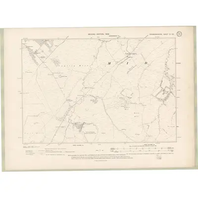 1905 Map of Edinburghshire Sheet XI.SE, 1908 Print