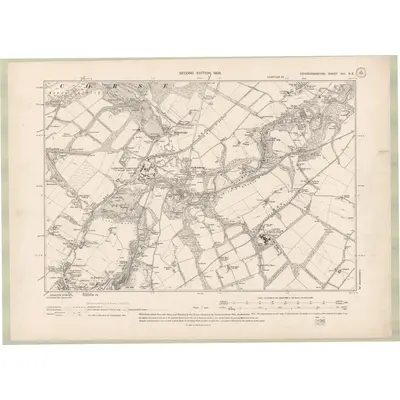 1905 Map of Edinburghshire Sheet XIII.NE, 1908 Print