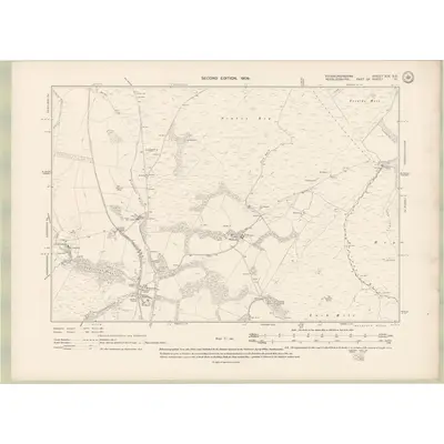 1905 Map of Edinburghshire Sheet XIX.SE, 1909 Print