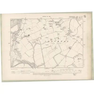 1906 Map of Edinburghshire Sheet XV.NW, 1908 Print