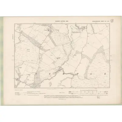1905 Map of Edinburghshire Sheet XX.NW, 1908 Print