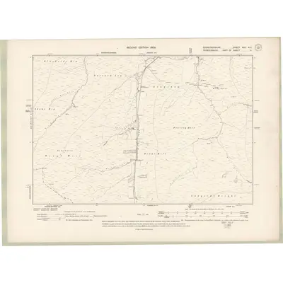 1905 Map of Edinburghshire Sheet XXII.NE, 1909 Print