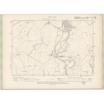 1906 Map of Edinburghshire Sheet XXV.NE, 1909 Print