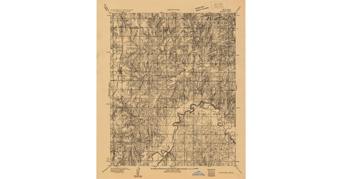 Old Maps of Park Estates Oklahoma - Edmond Oklahoma County Ok Usgs Topo 1892 Og 1200x630
