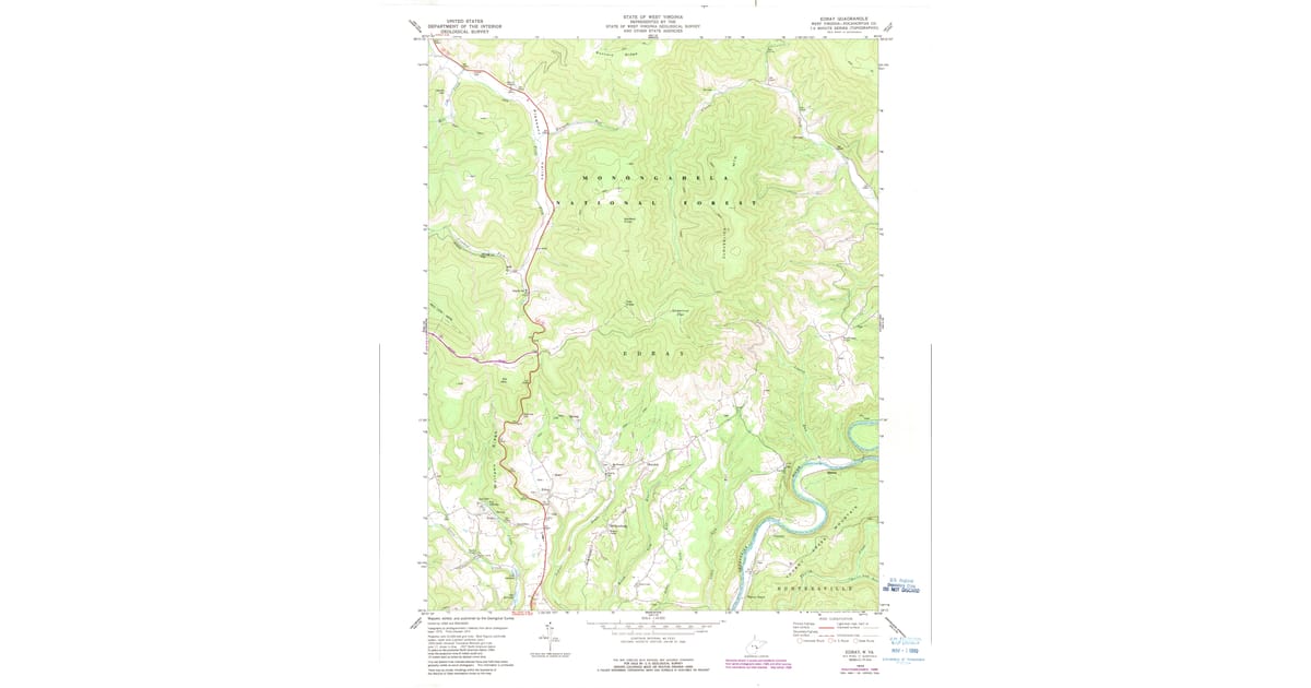 1974 Map of Edray, Pocahontas County, WV — High-Res | Pastmaps