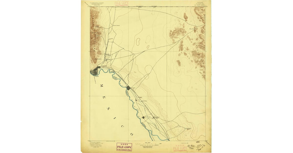 1800s 19th Century Maps of Clint - El Paso El Paso County Tx Usgs Topo 1896 Og 1200x630 