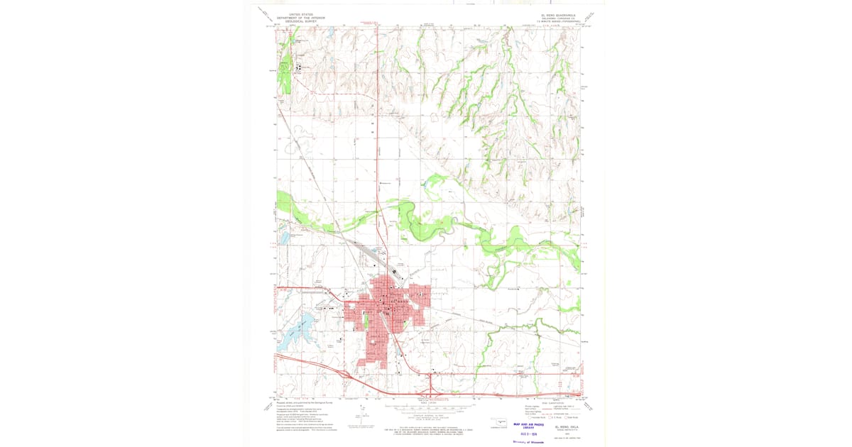 1970s Maps of El Reno, OK | Pastmaps