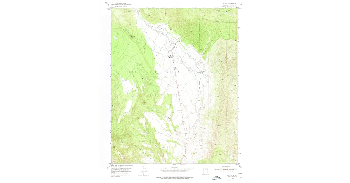 El Rito Map 1953 Map of El Rito, NM — High-Res, 1974 Print | Pastmaps