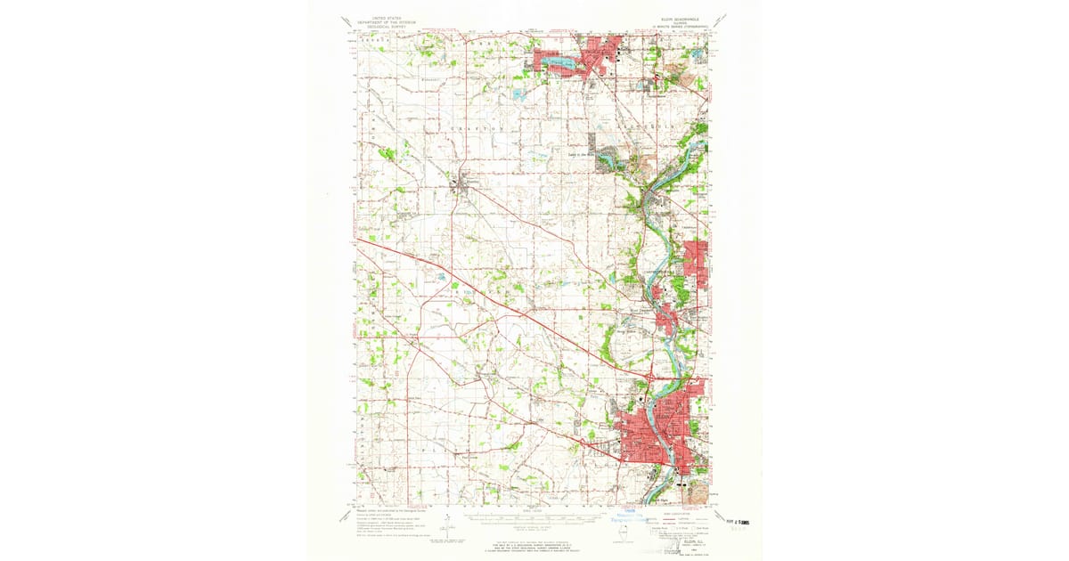 1962 Map of Elgin, IL — High-Res | Pastmaps
