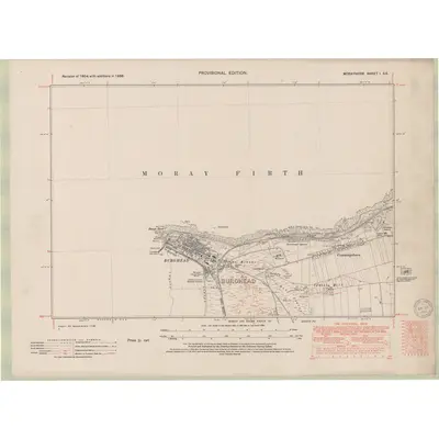 1938 Map of Elginshire Sheet I.SE, 1950 Print