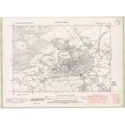 1938 Map of Elginshire Sheet VII.SE, 1946 Print