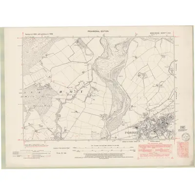 1938 Map of Elginshire Sheet X.NE, 1949 Print