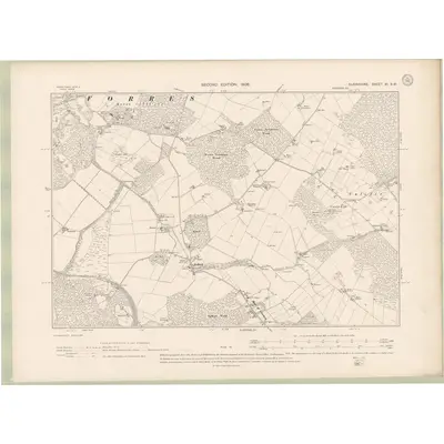 1904 Map of Elginshire Sheet XI.SW, 1906 Print
