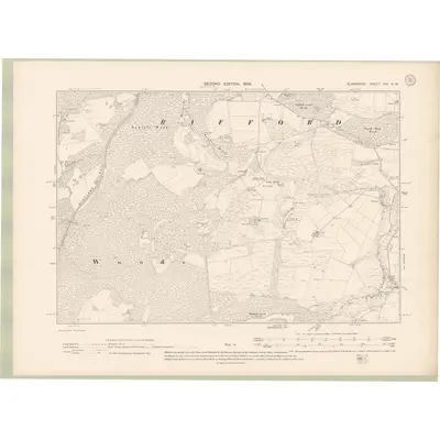 1904 Map of Elginshire Sheet XVI.NW, 1906 Print