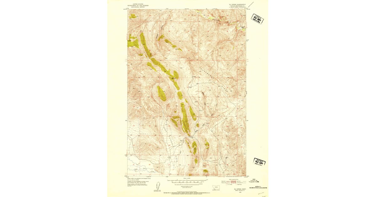 Beaverhead Spring 1952 Map of Eli Spring, Frenchie Place, MT — High-Res | Pastmaps