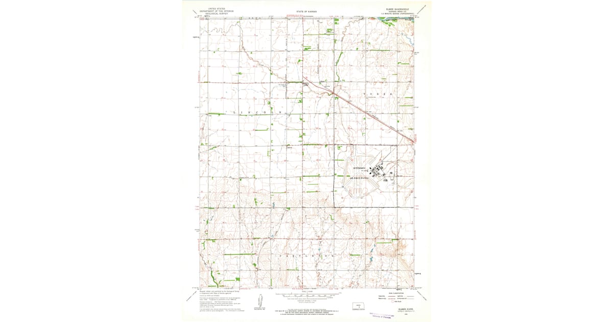 1961 Map of Elmer, Reno County, KS — High-Res | Pastmaps