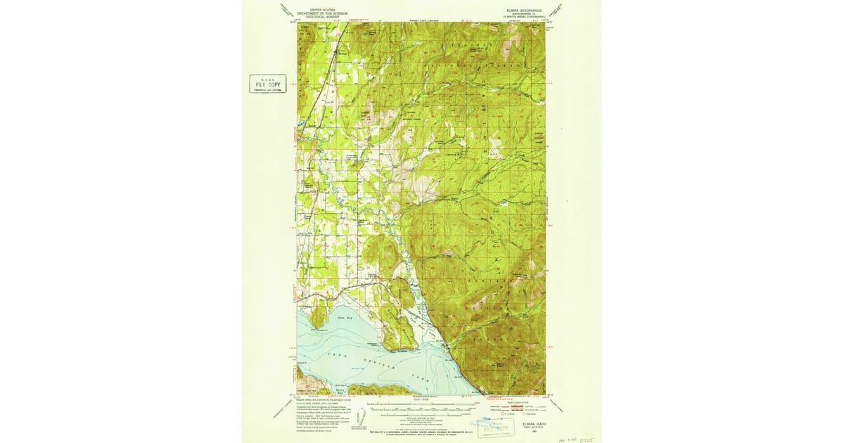 1951 Map of Elmira, Bonner County, ID — High-Res | Pastmaps
