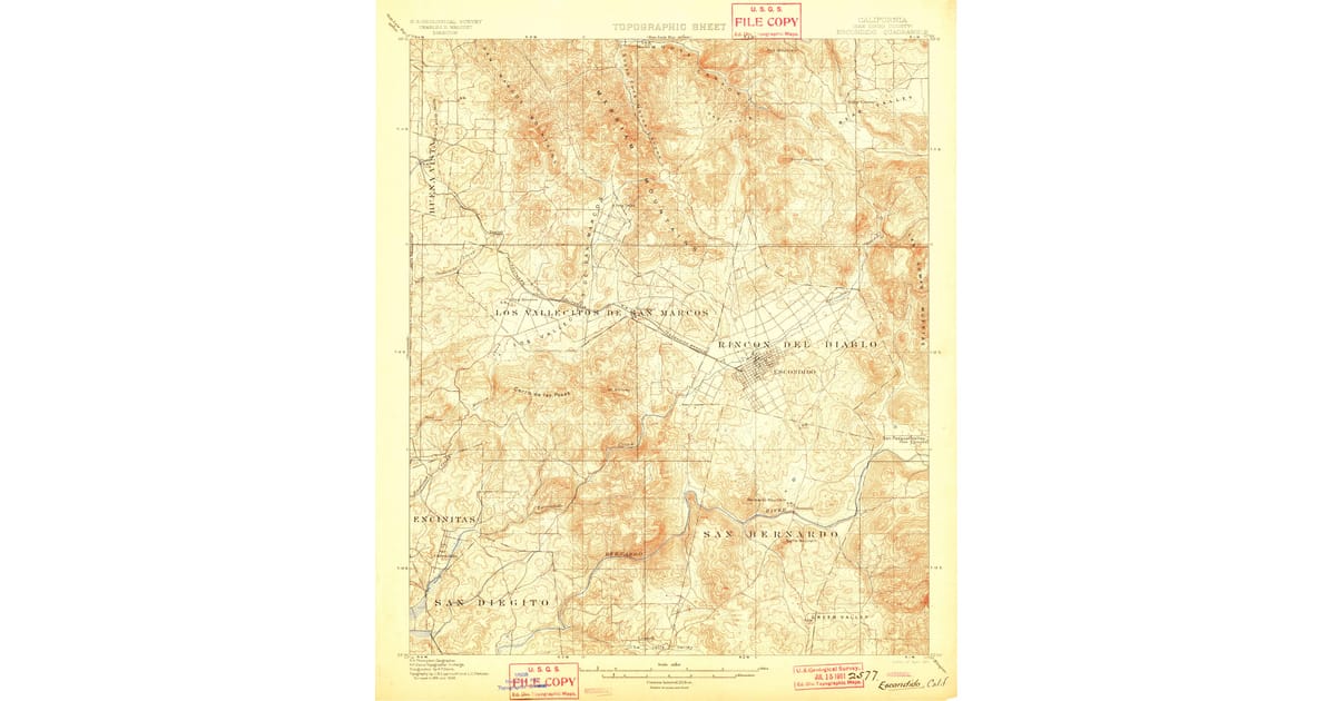 1900 1909 Maps of Del Dios San - Escondido San Diego County Ca Usgs Topo 1901 Og 1200x630