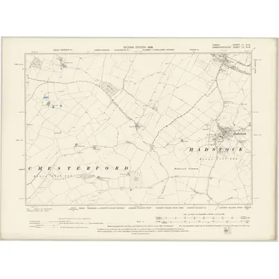 1896 Map of Essex III.NW, 1899 Print