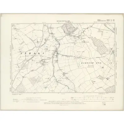 1896 Map of Essex III.SE, 1899 Print