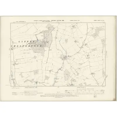 1896 Map of Essex III.SW, 1899 Print