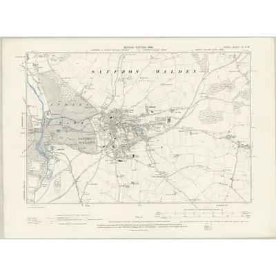 1896 Map of Essex IX.NW, 1898 Print