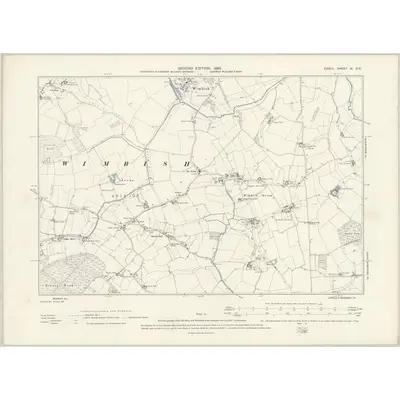 1896 Map of Essex IX.SE, 1898 Print