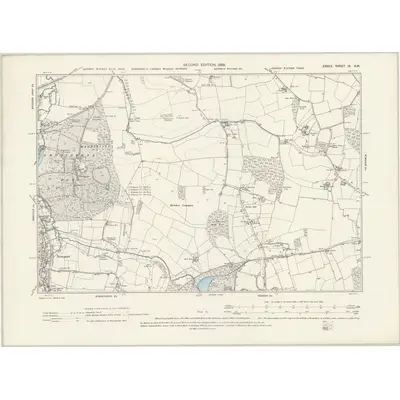 1896 Map of Essex IX.SW, 1898 Print