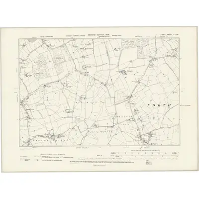 1895 Map of Essex L.NW, 1898 Print