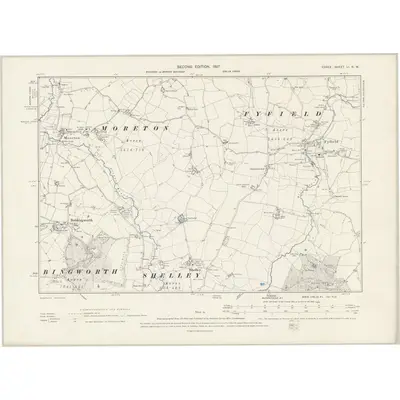 1895 Map of Essex LI.NW, 1897 Print