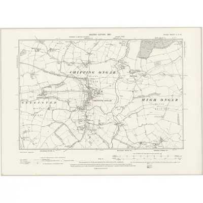 1895 Map of Essex LI.SW, 1897 Print