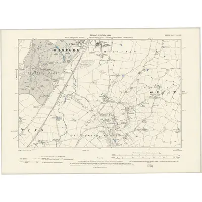 1895 Map of Essex LII.SE, 1896 Print