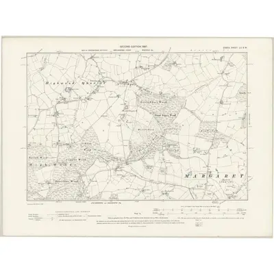 1895 Map of Essex LII.SW, 1897 Print
