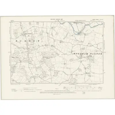 1895 Map of Essex LIII.NE, 1897 Print