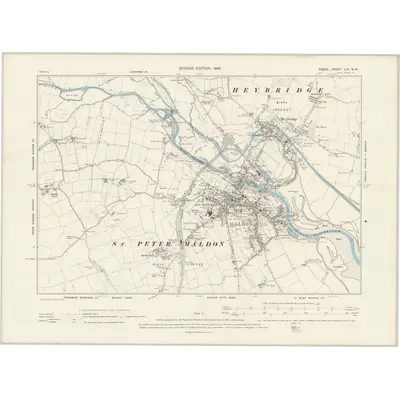 1895 Map of Essex LIV.NW, 1898 Print