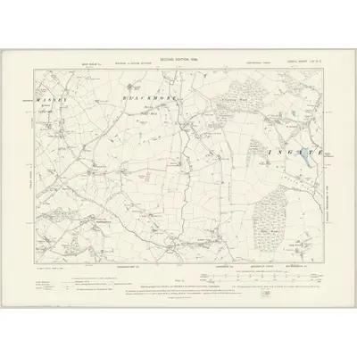 1895 Map of Essex LIX.NE, 1898 Print