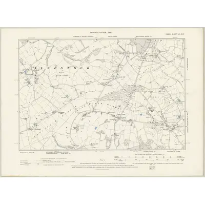 1895 Map of Essex LIX.SW, 1897 Print